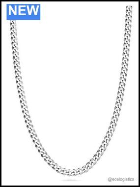 Italian 925 Sterling Silver Cuban Link Chain Necklace 3.5mm Unisex